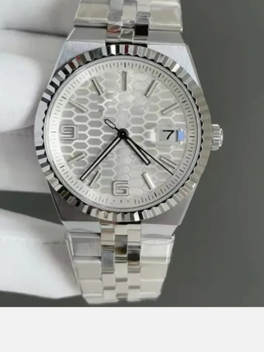 Ice Blue Dial Stainless Steel Watch